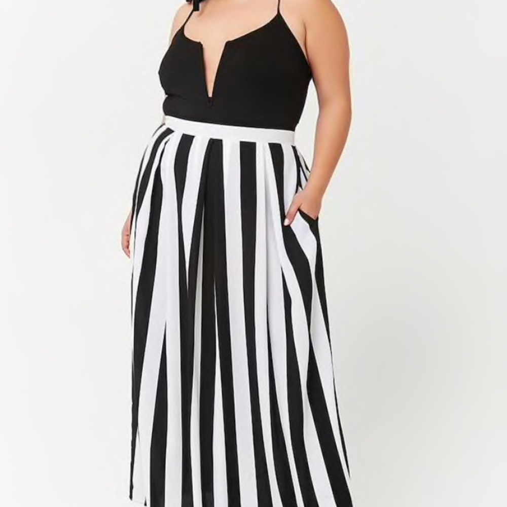 F21 plus striped maxi skirt NWT